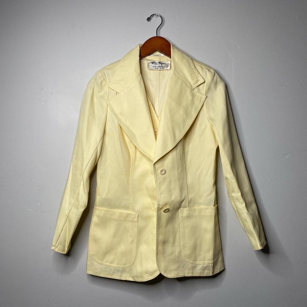 Yellow vintage 70s blazer and vest size 7/8